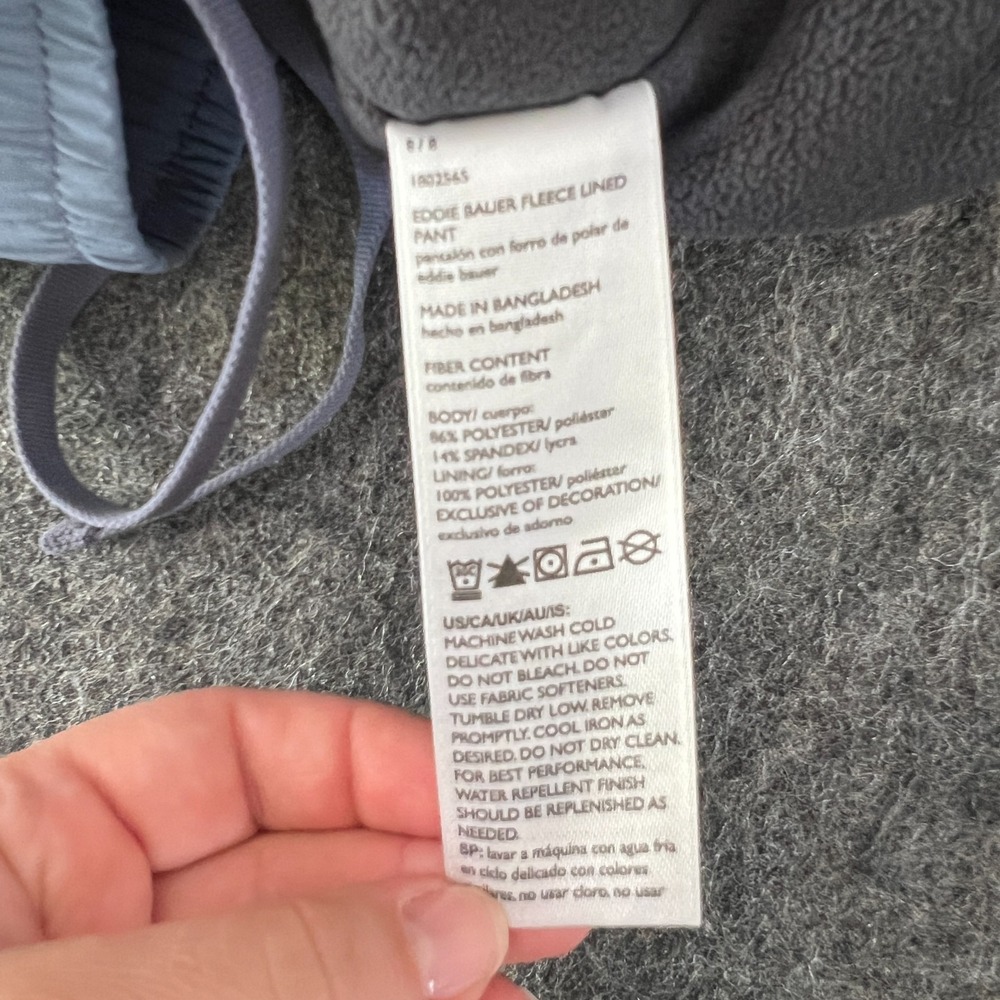 Eddie Bauer Travex Fleece Lined Pants Women Size 8 Blue Gray Casual Outdoor - Picture 4 of 6